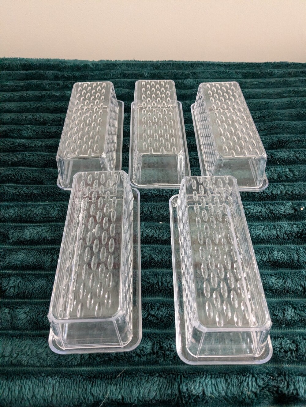 Five Clear Plastic Butter Containers